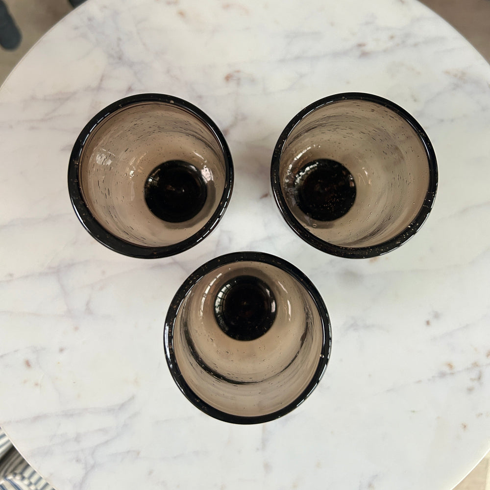 Brown Glass Footed Tumbler | Lari