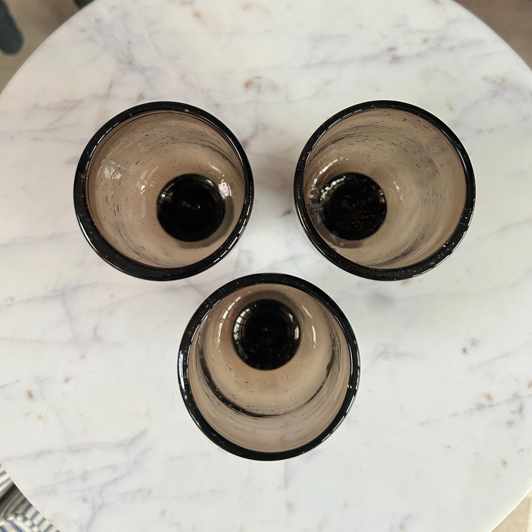 Brown Glass Footed Tumbler | Lari