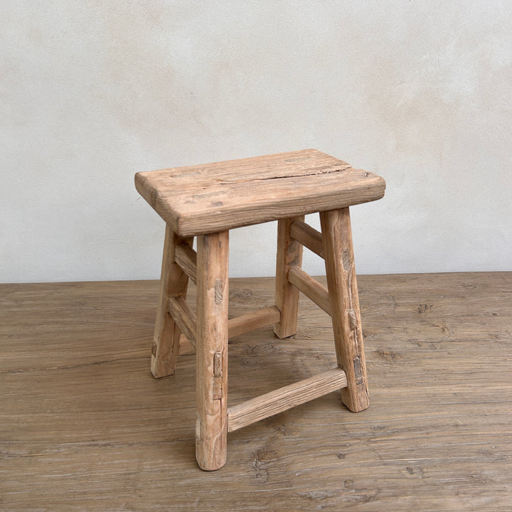 Rustic Wood Antique Stool |Chatsworth