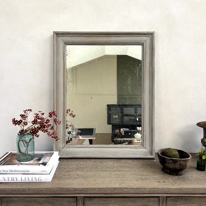 Antique Grey French Fox Mirror Aimee
