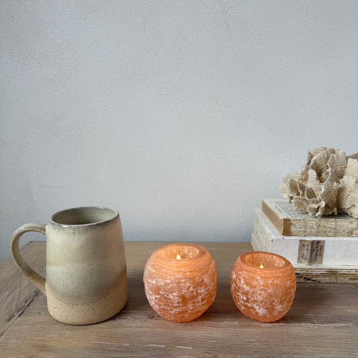 Rose Selenite Tealight Holder