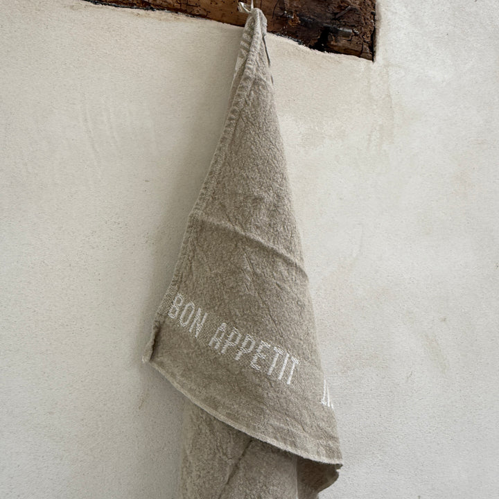 Bon Appetit Tea Towel Natural & White