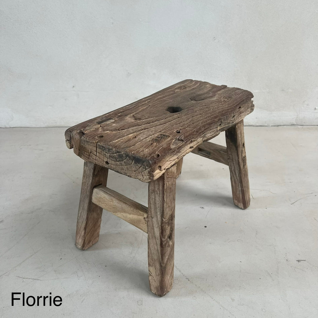 Antique rustic wood footstool (Select from photo)