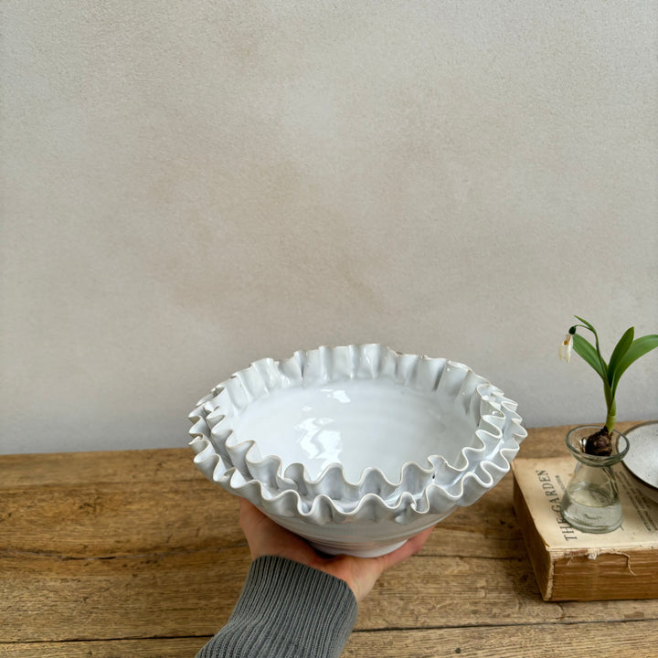 White Ceramic Frill Bowl