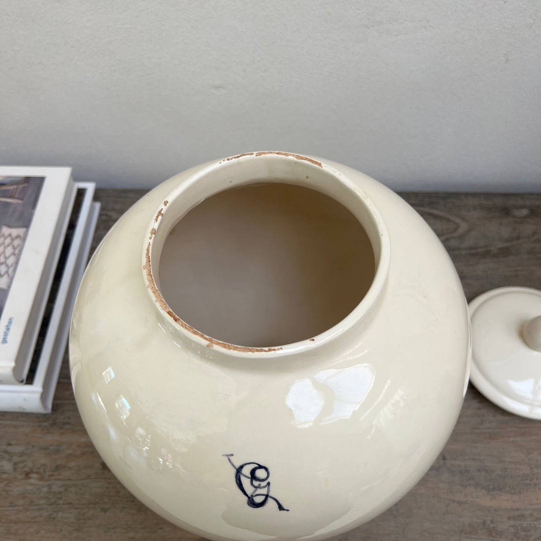 Antique White Italian Apothecary Jar