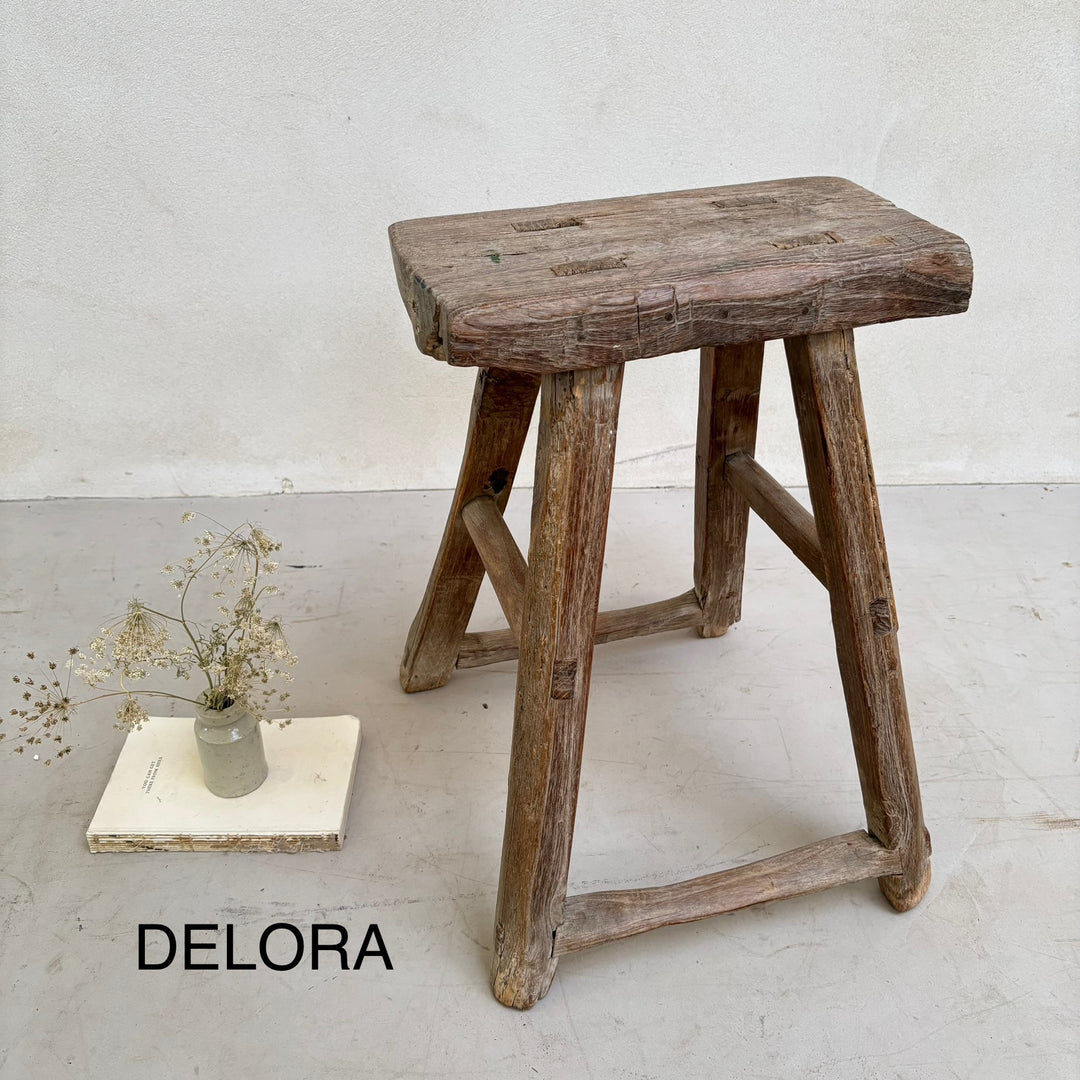 Rustic Wood Antique Stool (select from photo)
