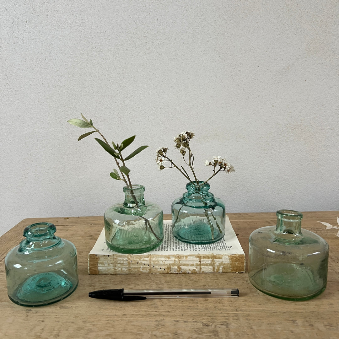 Vintage Glass Inkwell Bud Vase