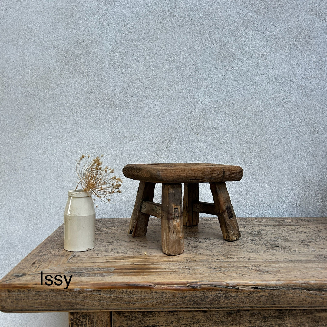 Antique rustic wood footstool (Select from photo)