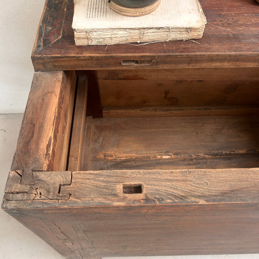 Antique Dark Wood Storage Chest | Jude