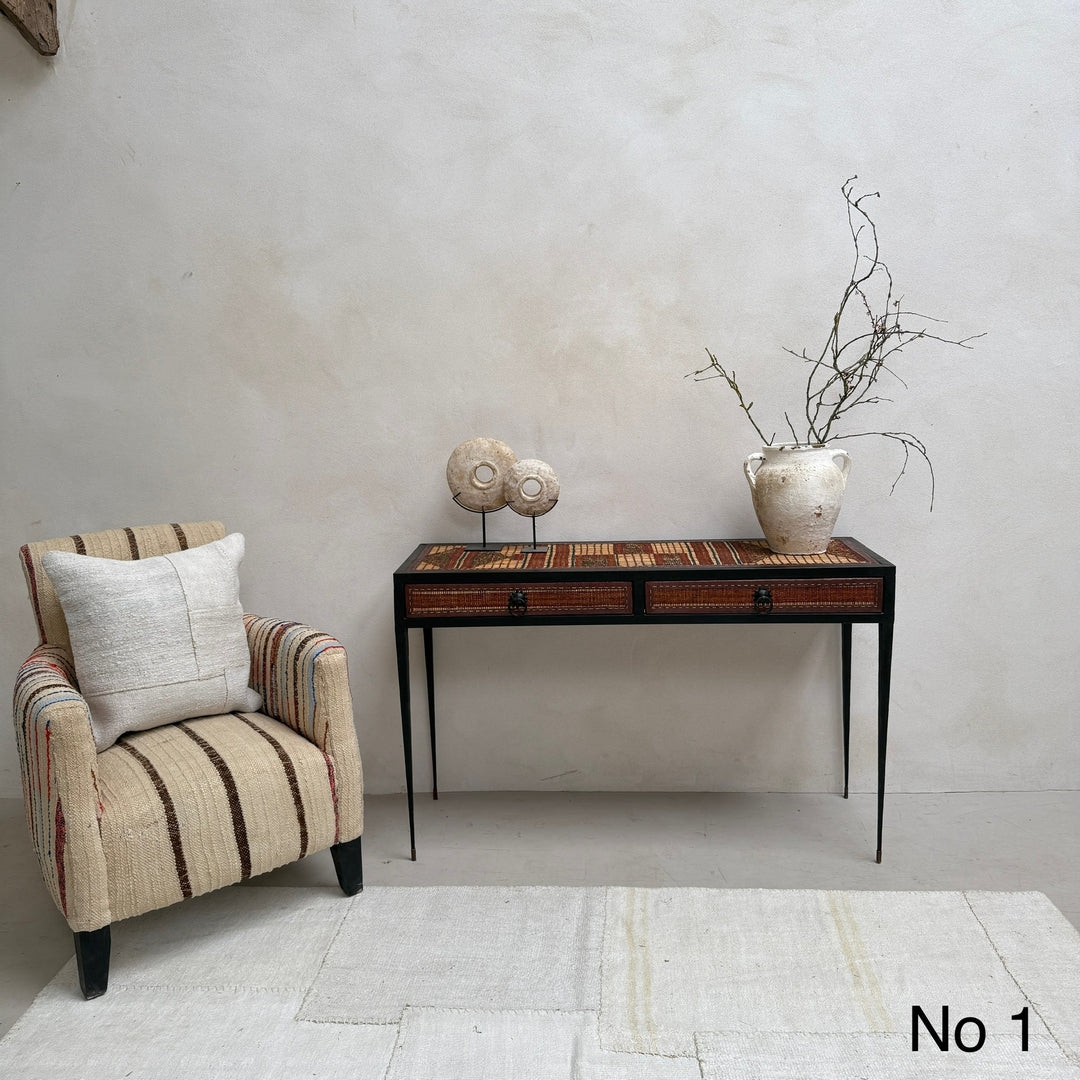 Handcrafted Nomadic Patterned Metal Console | Small