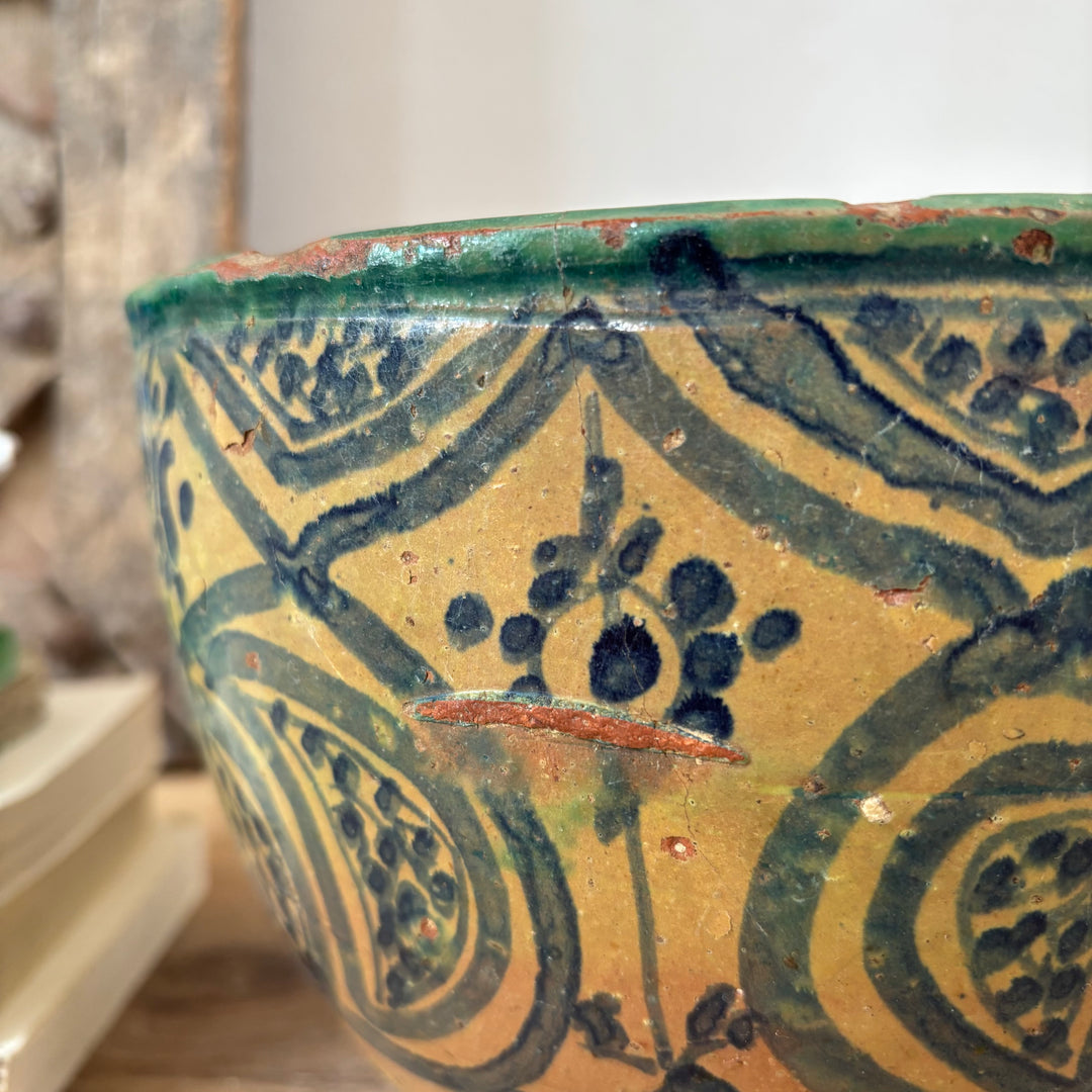 Antique Moroccan Safi Jubbaha Bowl | Saba