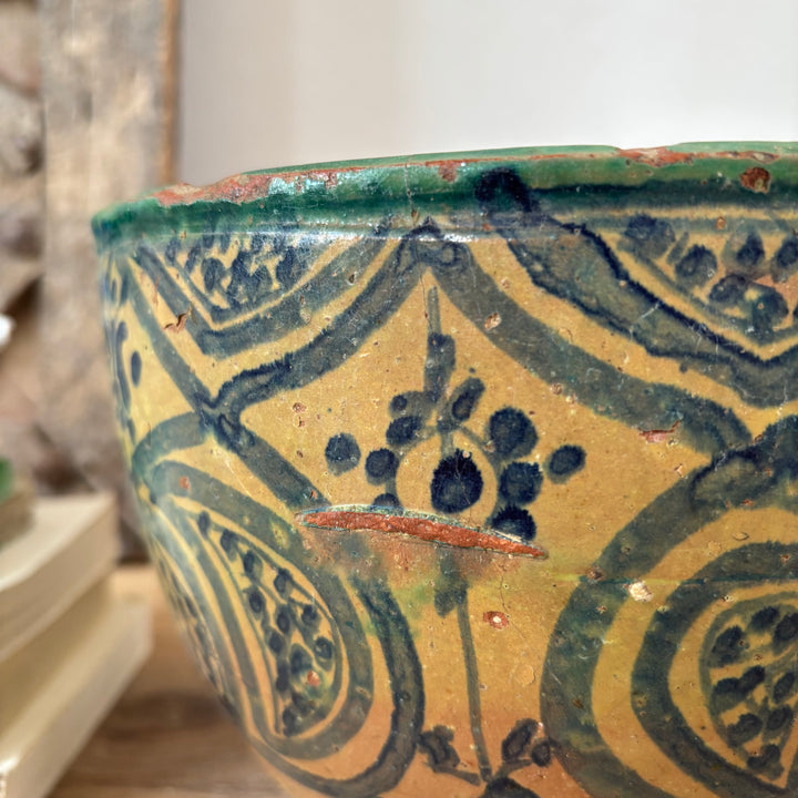 Antique Moroccan Safi Jubbaha Bowl | Saba