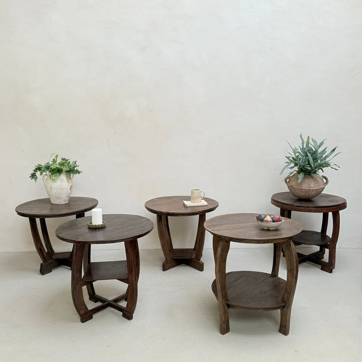 Antique Art Deco Round Side Tables
