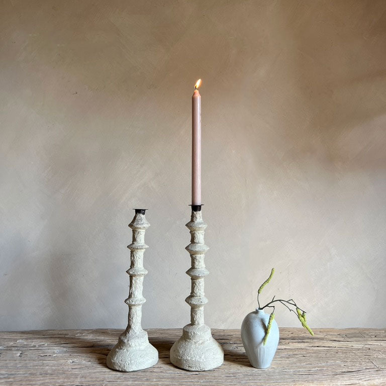 Rustic Paper Mache Candlestick Holder Florence