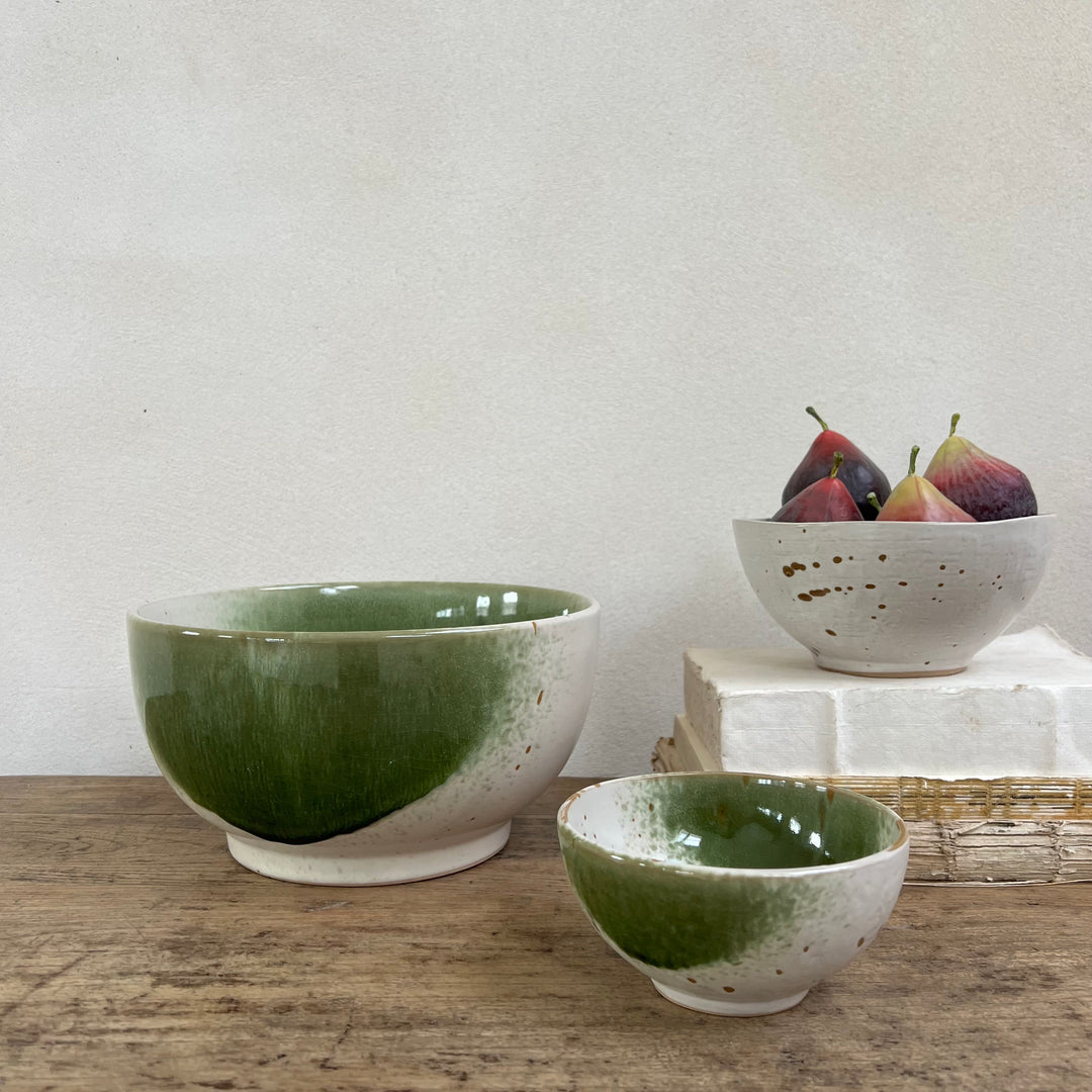 Green + White Splatter Bowl