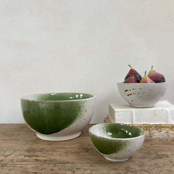 Green + White Splatter Bowl