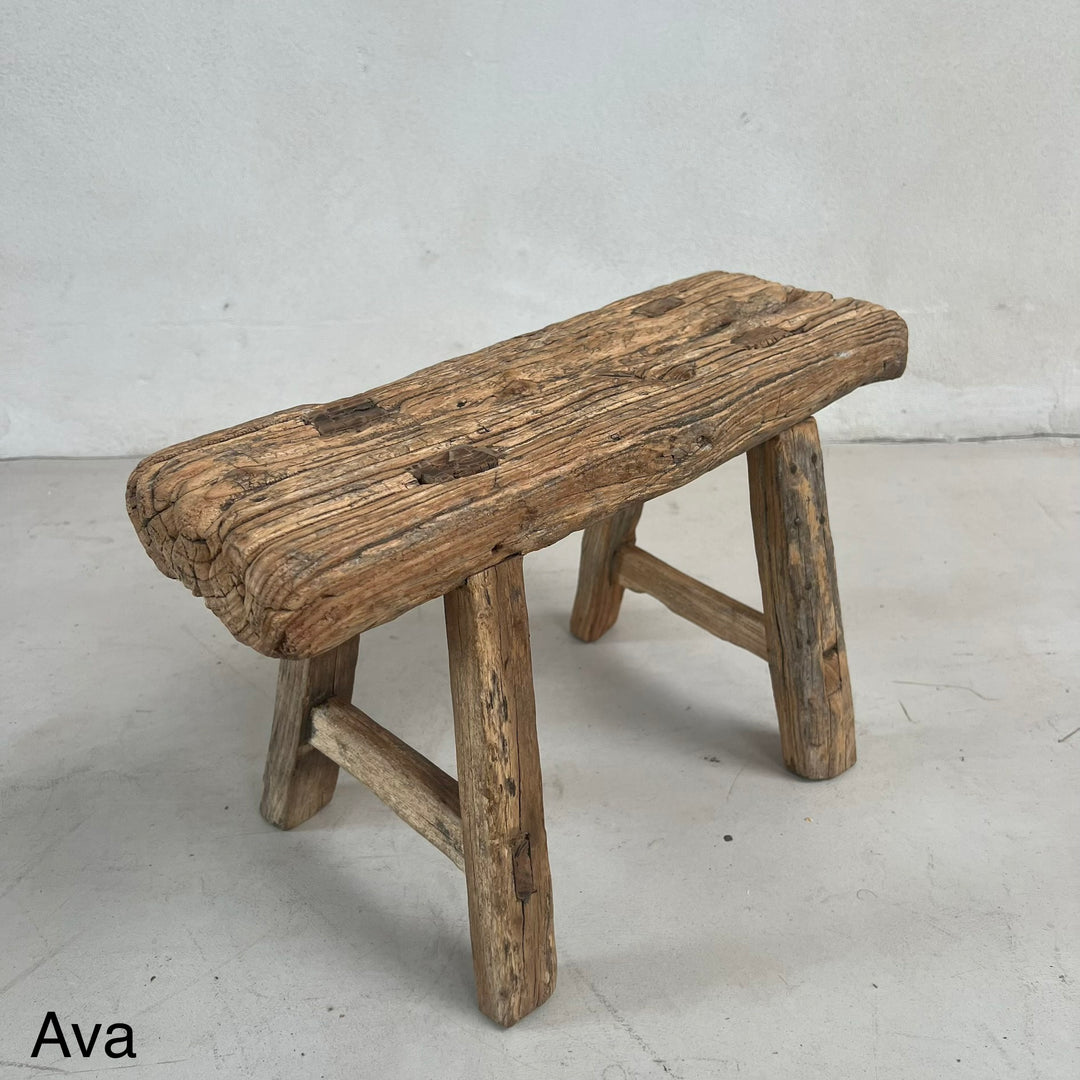 Antique rustic wood footstool (Select from photo)