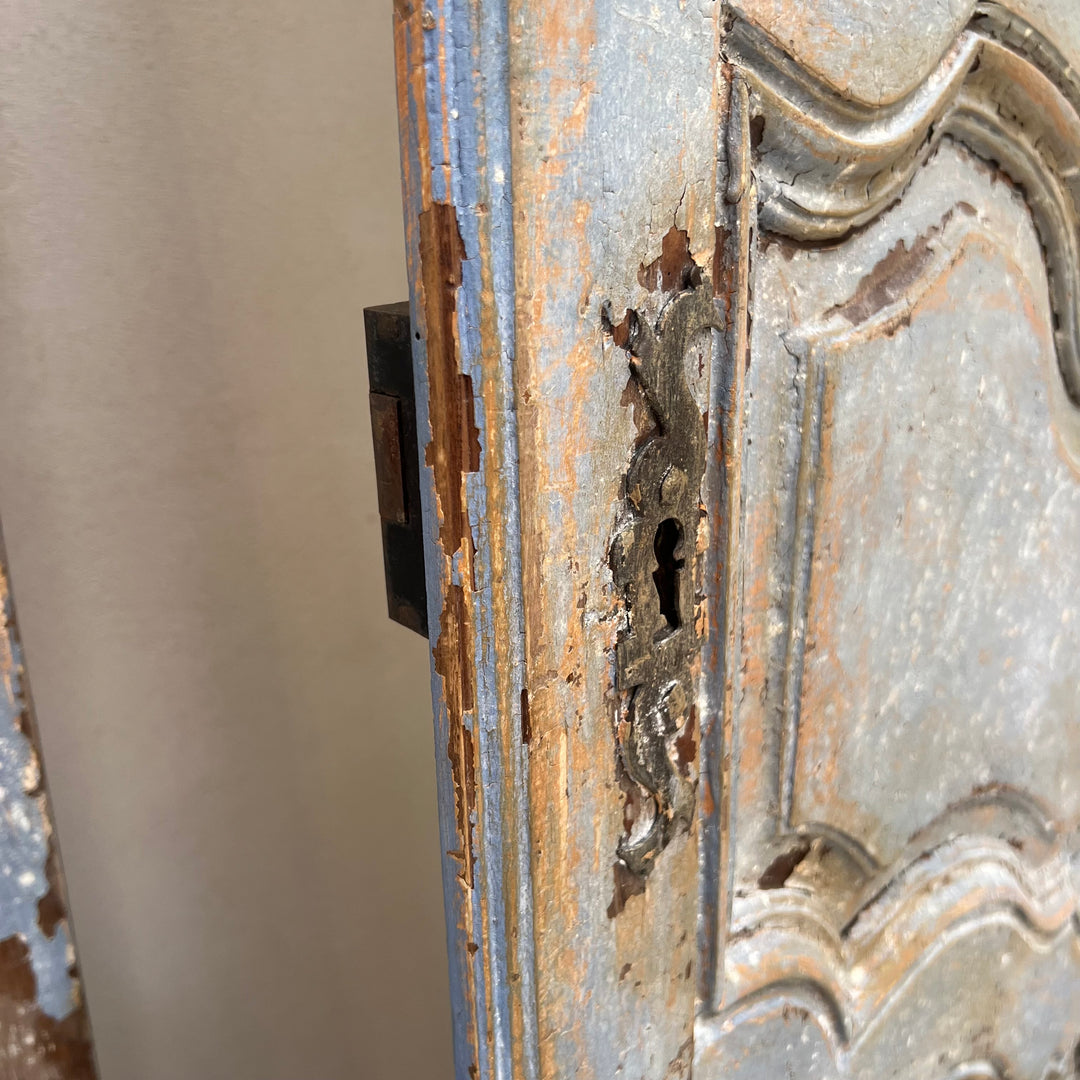 Antique french blue decorative double doors