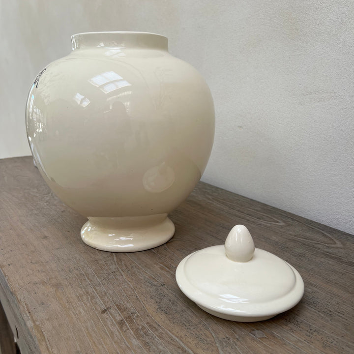 Antique White Italian Apothecary Jar