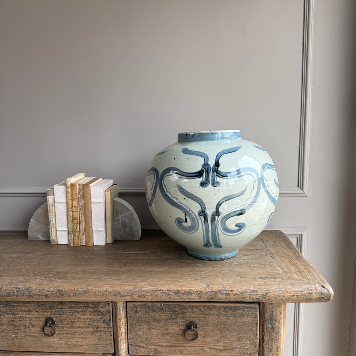 Porcelain Hand-Painted Blue & White Vase | May