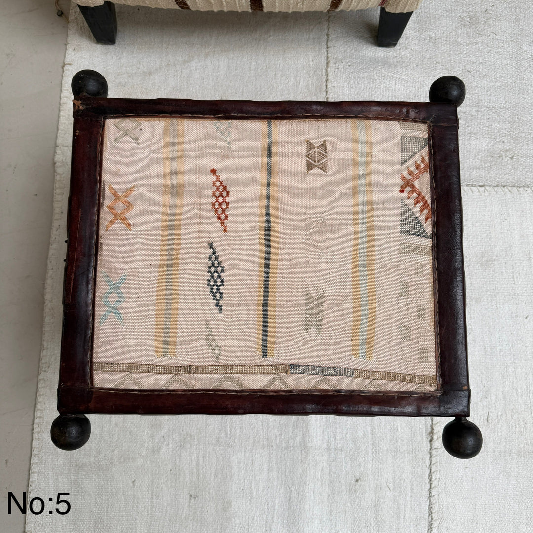 Antique Nomadic Textile Footstool