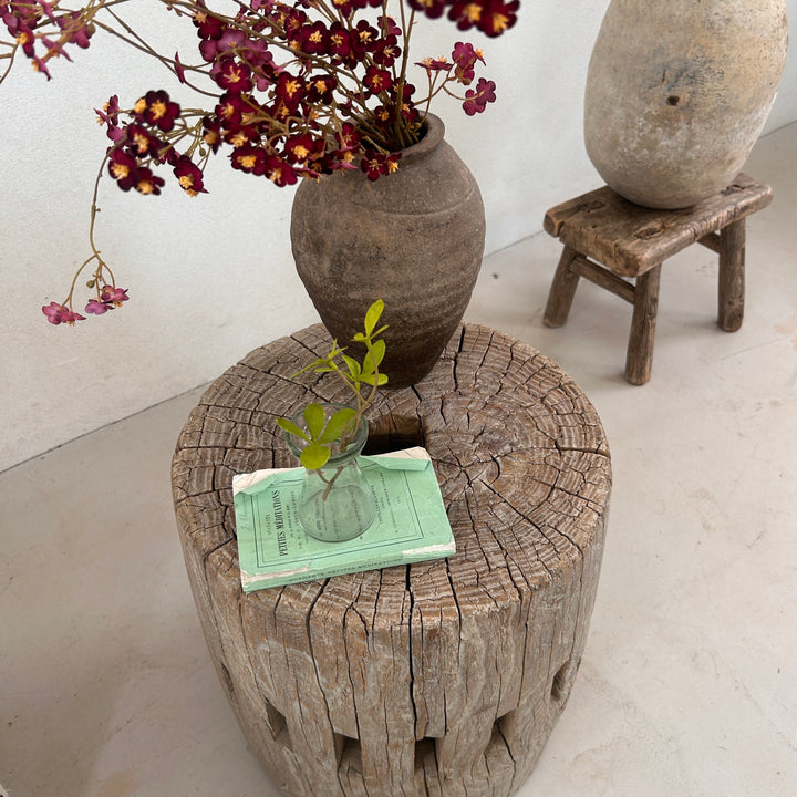 Antique wheel hub Side Table | Myrtle