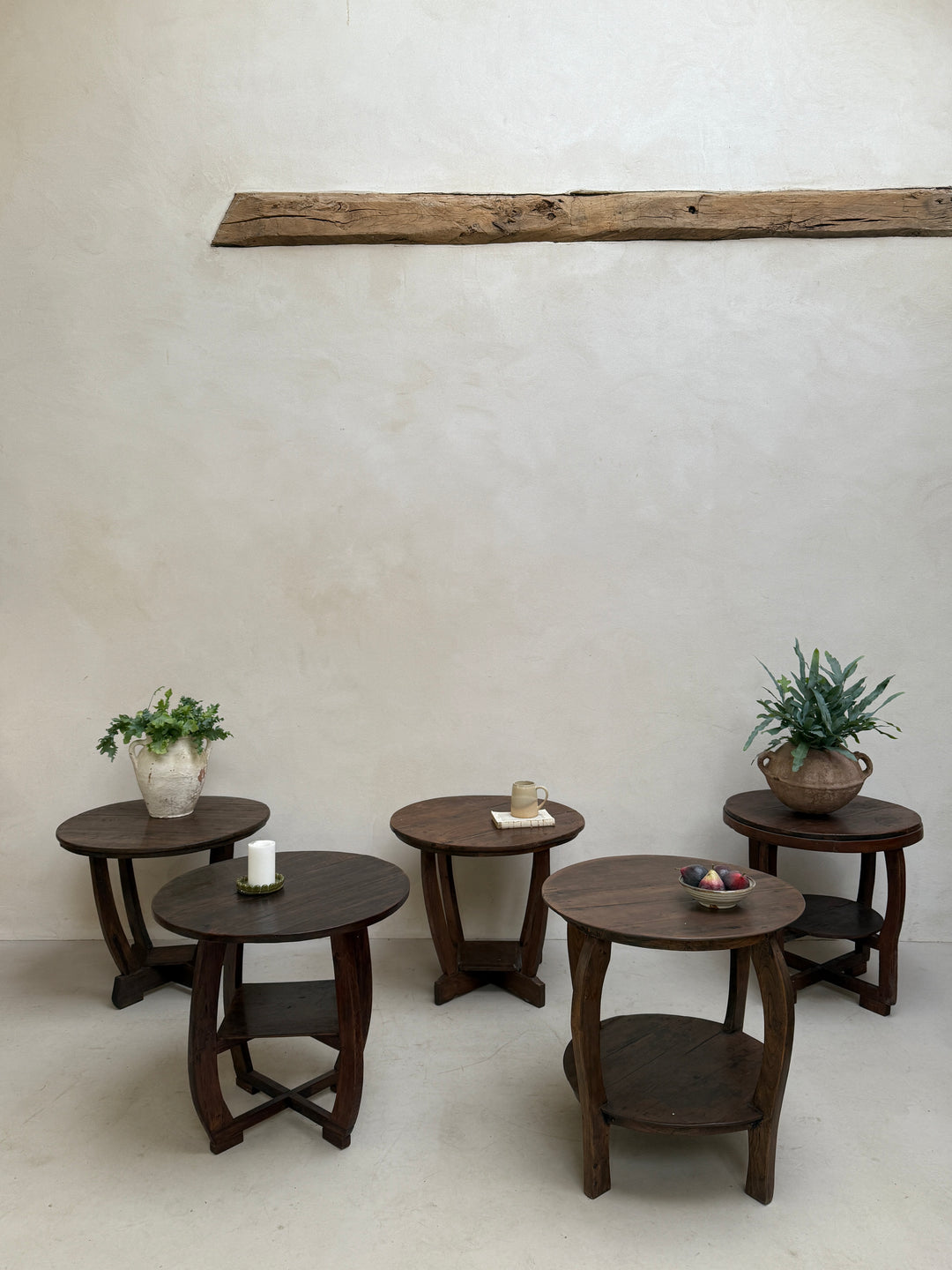 Antique Art Deco Round Side Tables