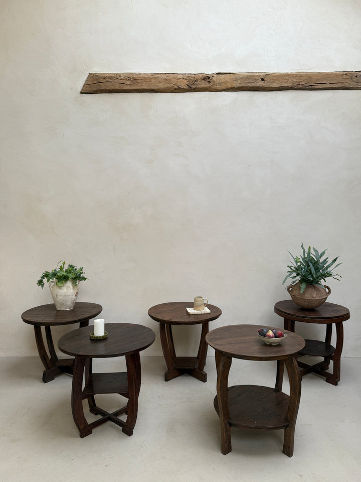 Antique Art Deco Round Side Tables