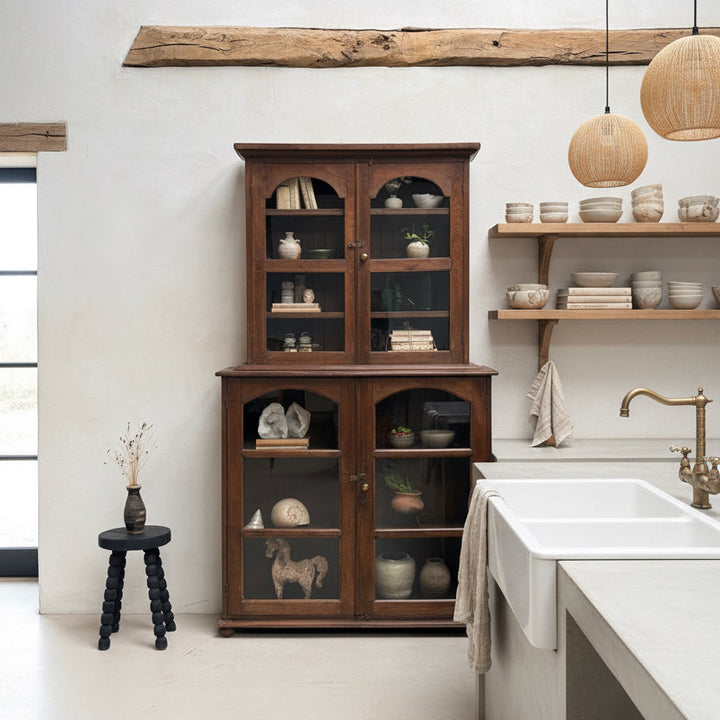 Antique Glazed Wooden Display Cabinet | Charles