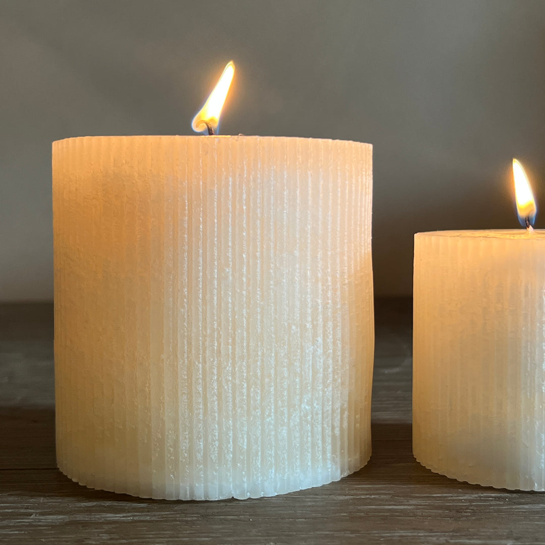 Church pillar candle | Large ribbed