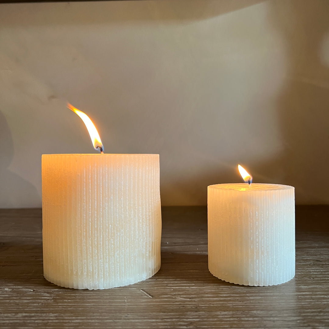 Church pillar candle | Small ribbed