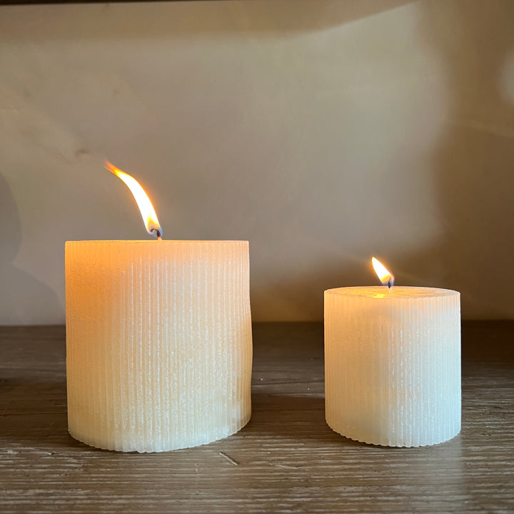 Church pillar candle | Small ribbed