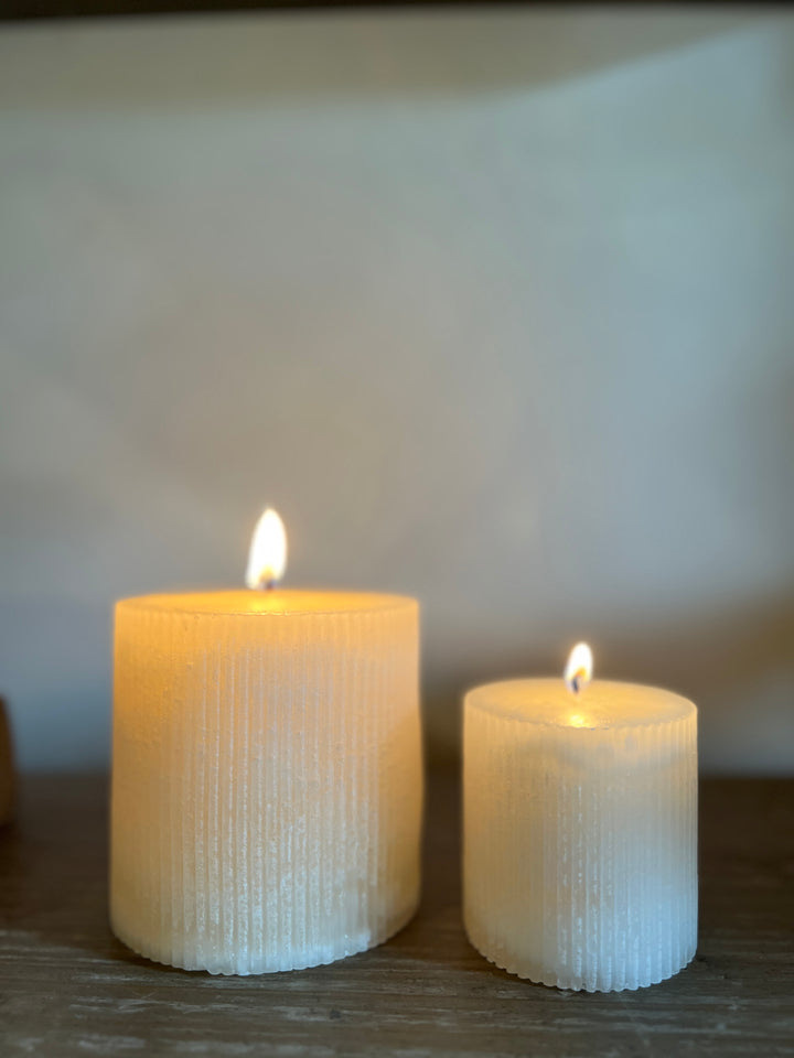 Church pillar candle | Small ribbed