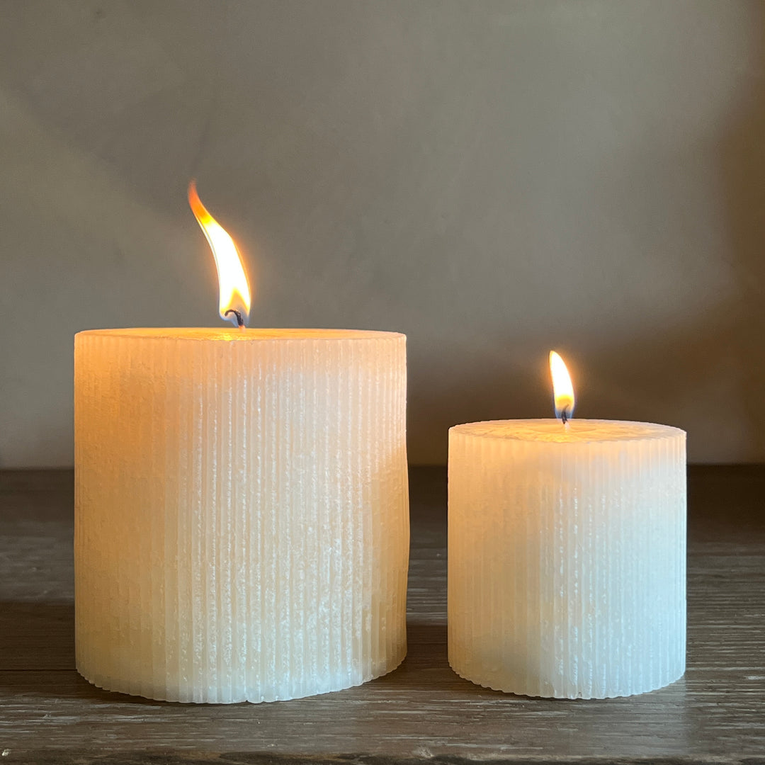 Church pillar candle | Small ribbed