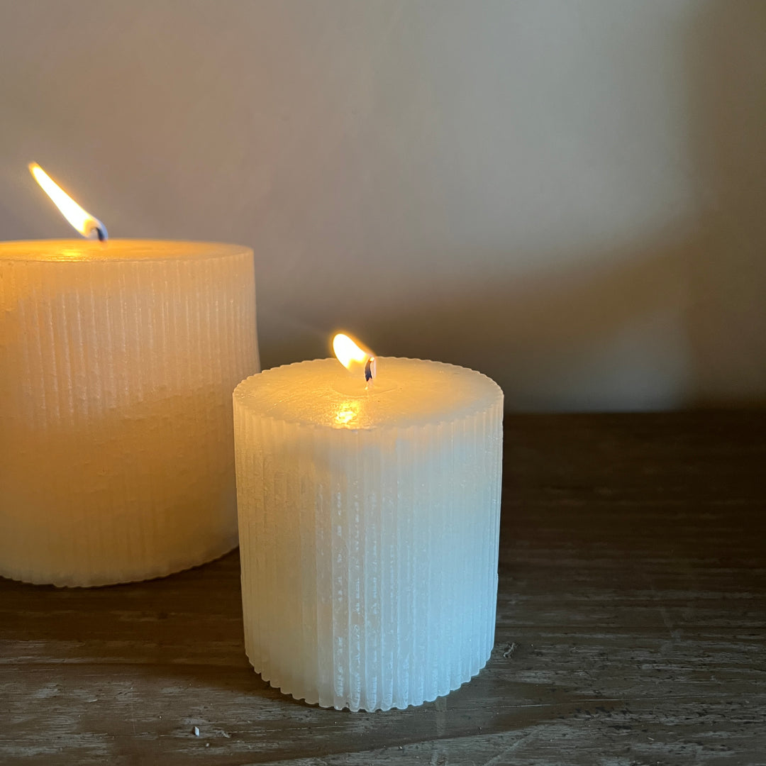 Church pillar candle | Small ribbed