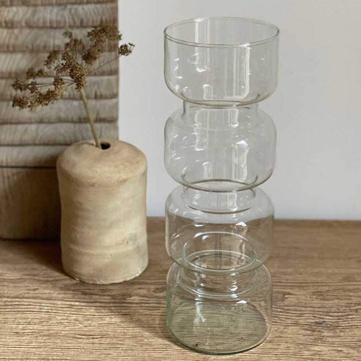 Sculptural Clear glass vase