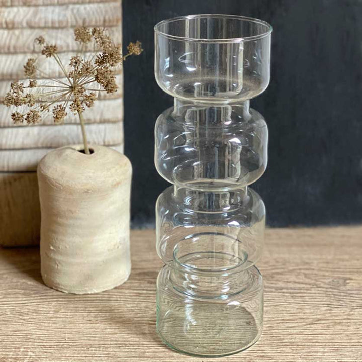 Sculptural Clear glass vase