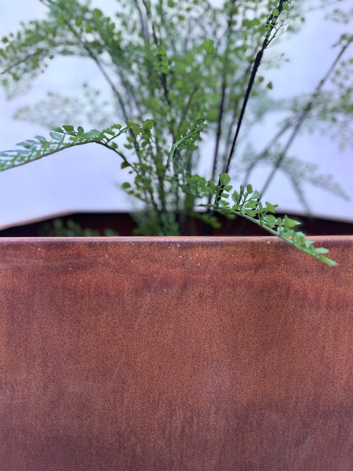 Corten steel square garden planter