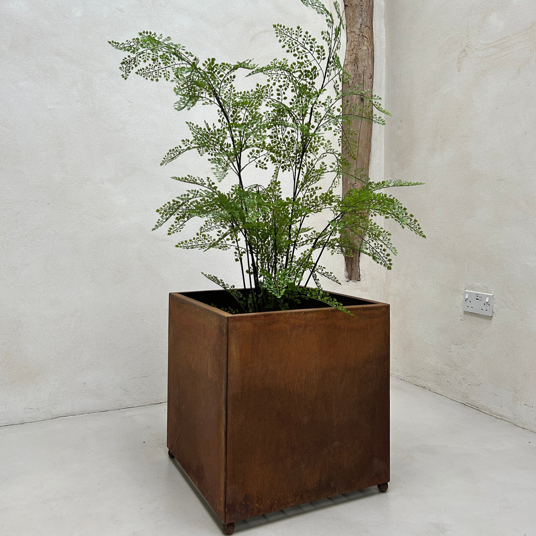 Corten steel square garden planter