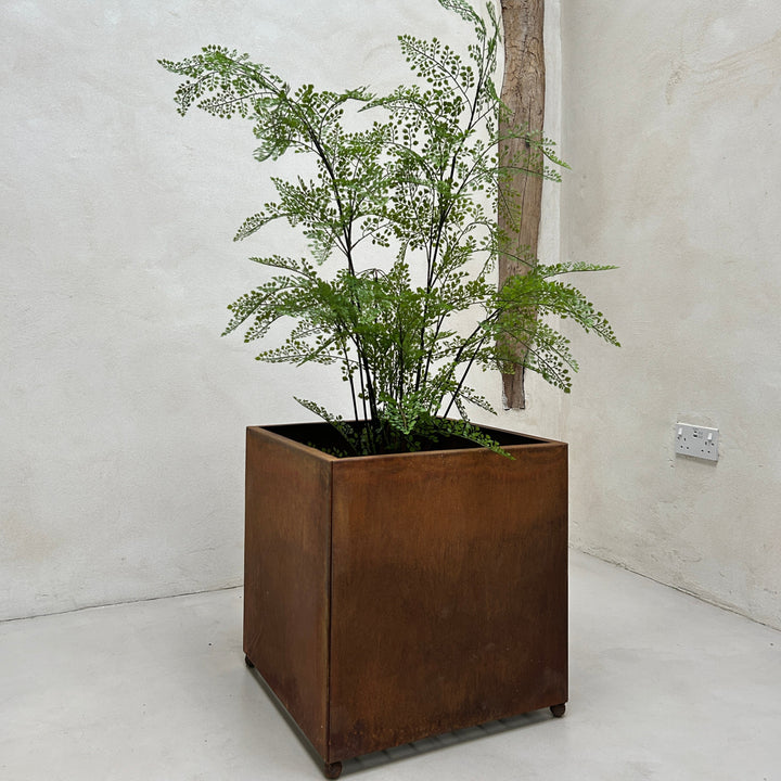Corten steel square garden planter