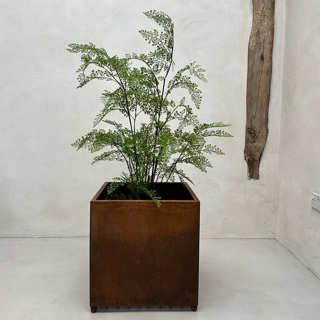 Corten steel square garden planter