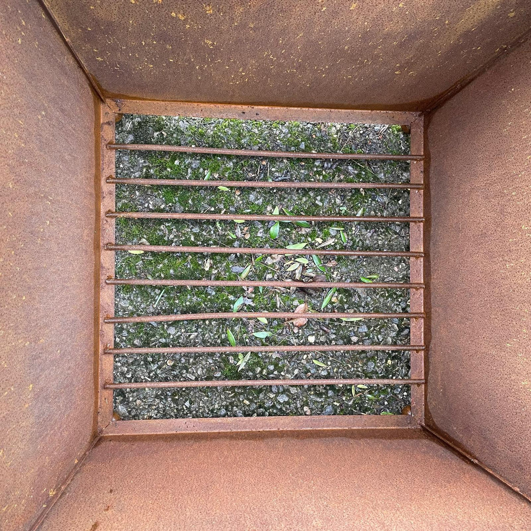 Corten steel square garden planter