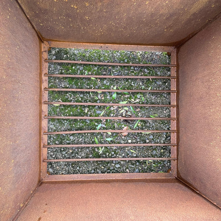 Corten steel square garden planter