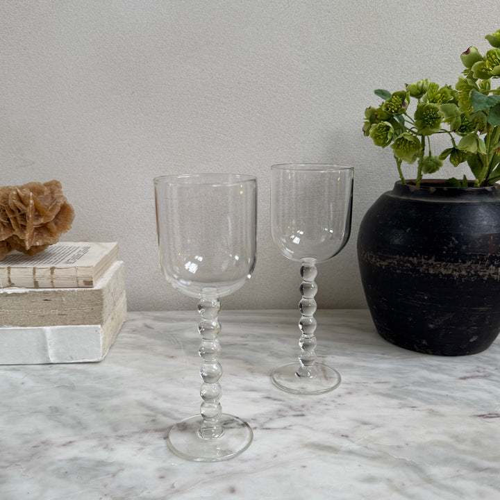 Crystaline bobble stem wine glass