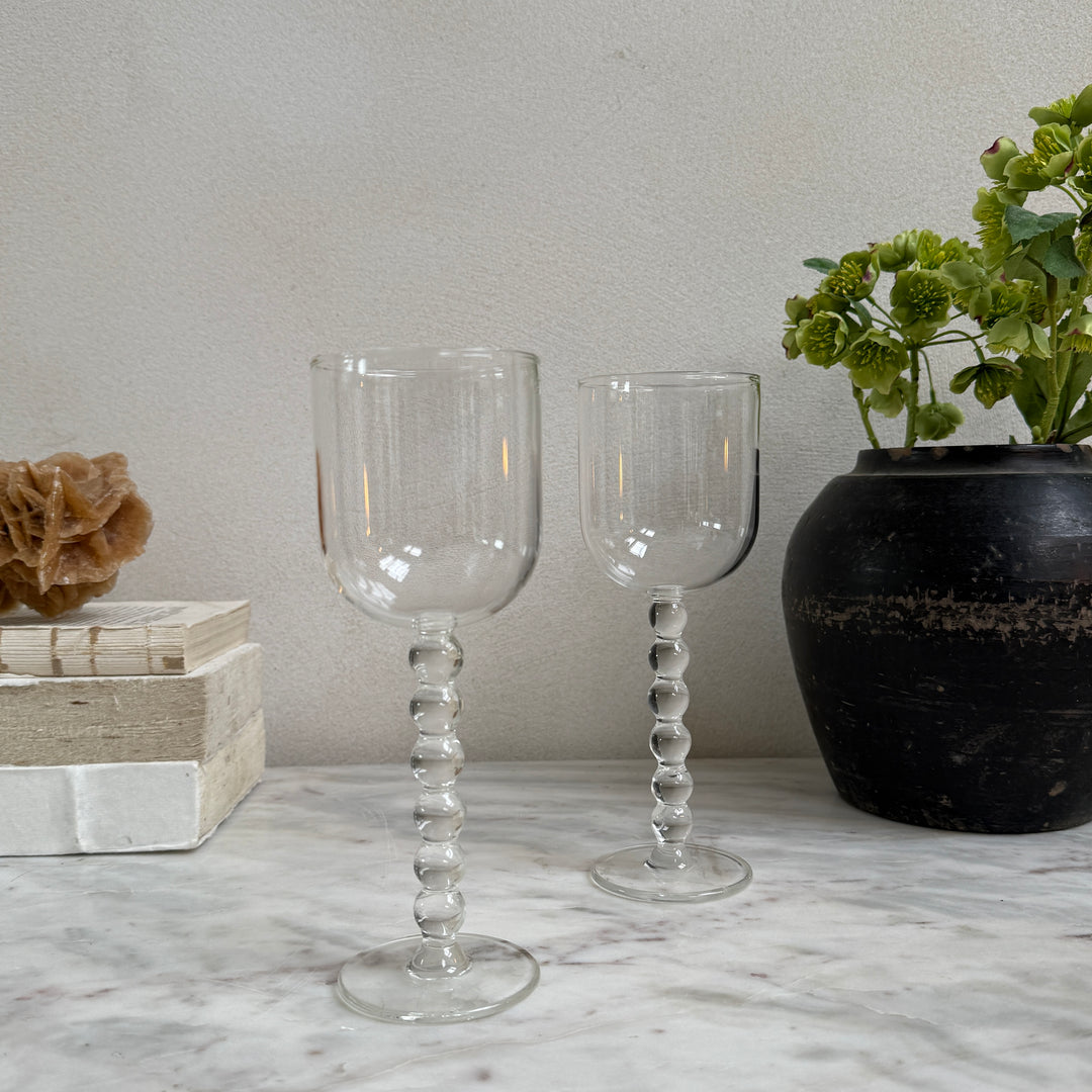 Crystaline bobble stem wine glass