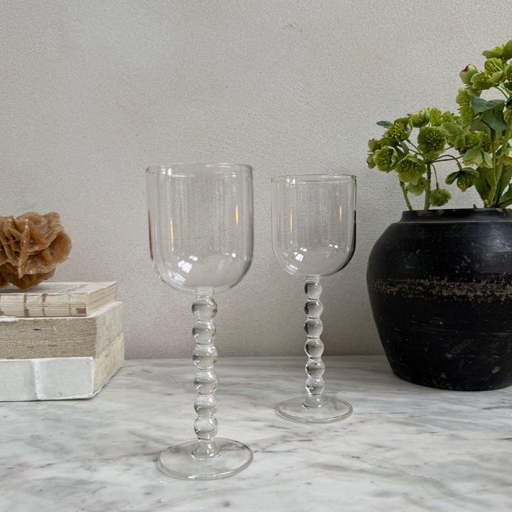 Crystaline bobble stem wine glass