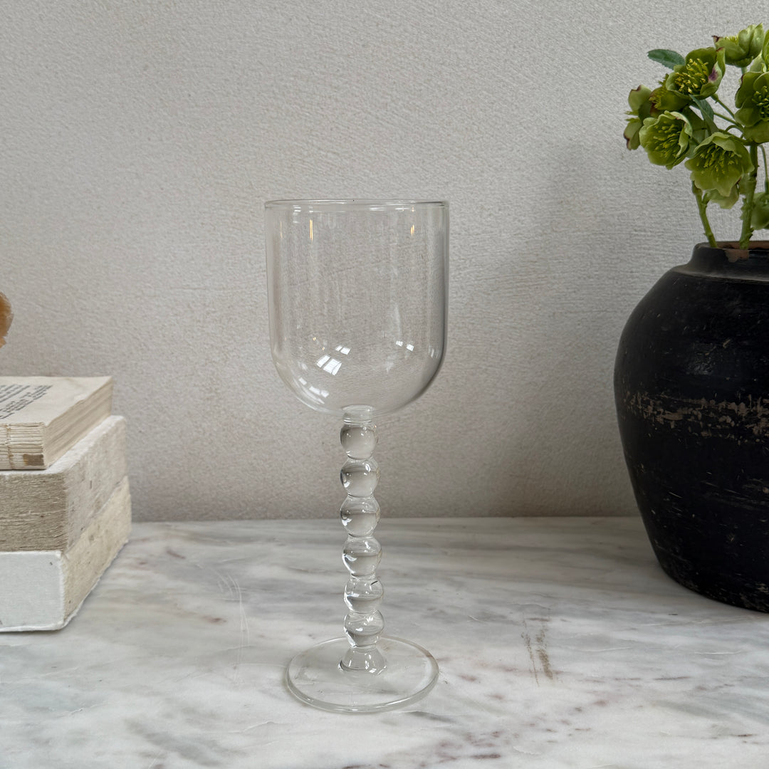 Crystaline bobble stem wine glass