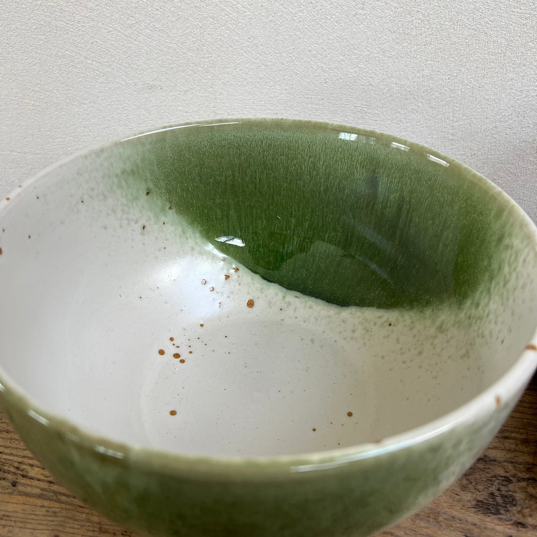Green + White Splatter Bowl