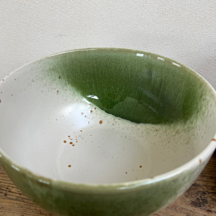 Green + White Splatter Bowl