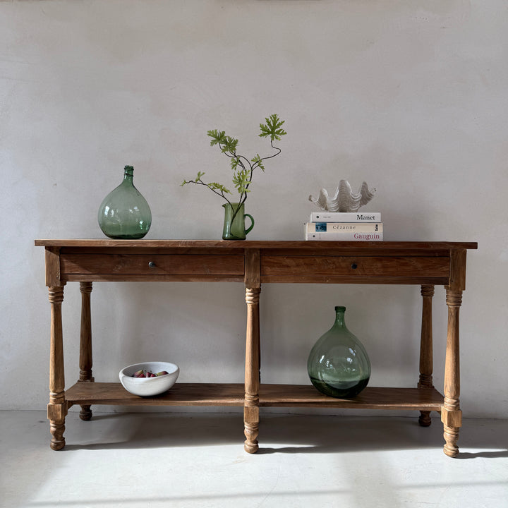 Reclaimed Dark Wood Console Table With Drawers | George